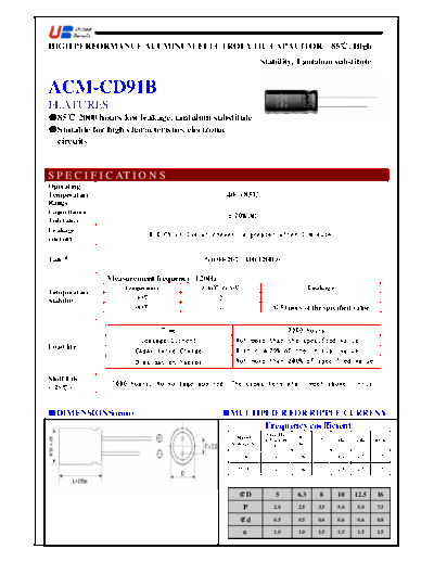 UB [radial thru-hole] ACM-CD91B Series