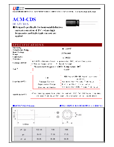 UB [radial thru-hole] ACM-CDS Series