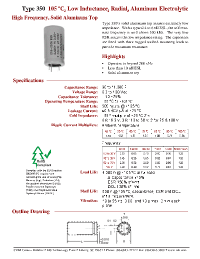 CDE [radial thru-hole] 350 Series