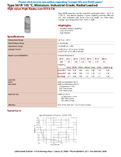 CDE [radial thru-hole] 361R Series