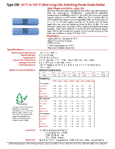 CDE [radial thru-hole] 330 Series