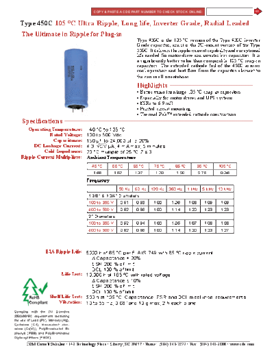 CDE [radial thru-hole] 450C Series