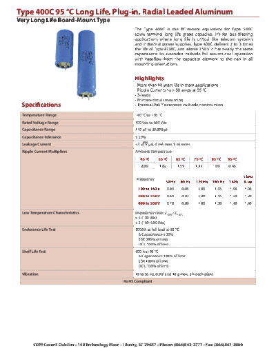 CDE [radial thru-hole] 400C Series