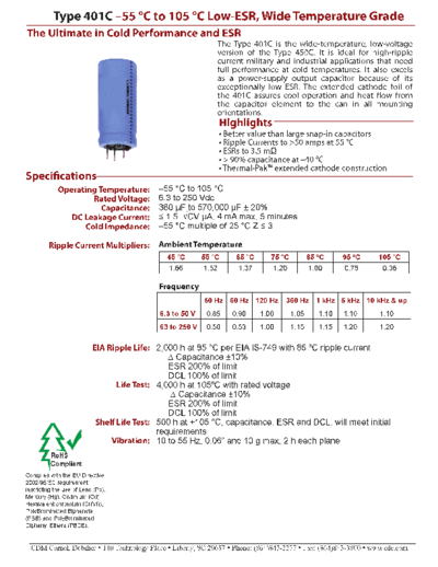 CDE [radial thru-hole] 401C Series