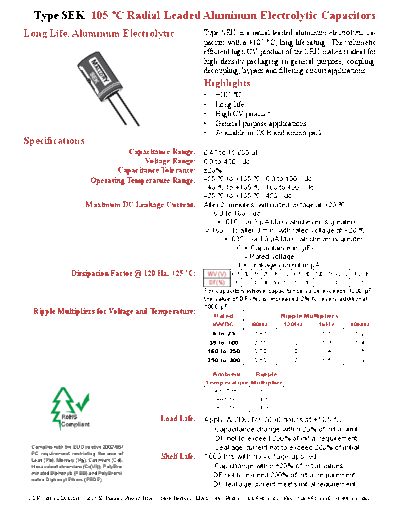 CDE [radial thru-hole] SEK Series