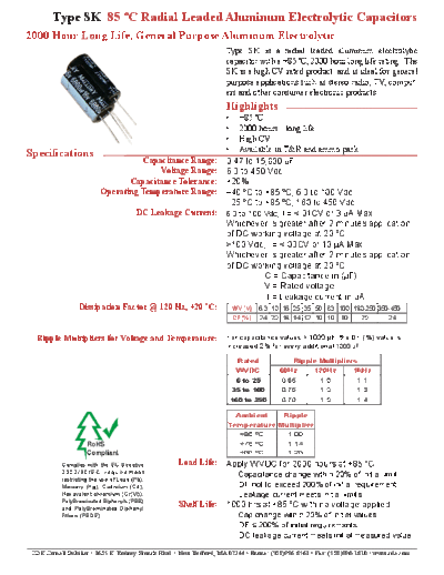CDE [radial thru-hole] SK Series