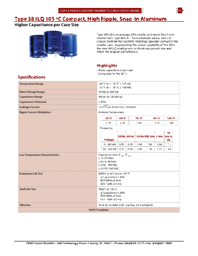 CDE [snap-in] 381LQ Series