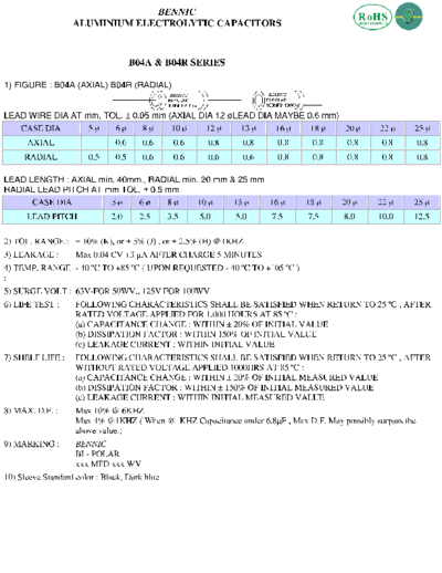 Bennic [bi-polar radial-axial] B04 Series