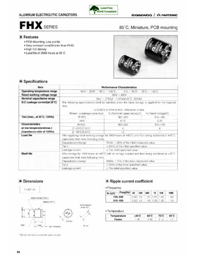 Daewoo-Partsnic [snap-in] FHX Series
