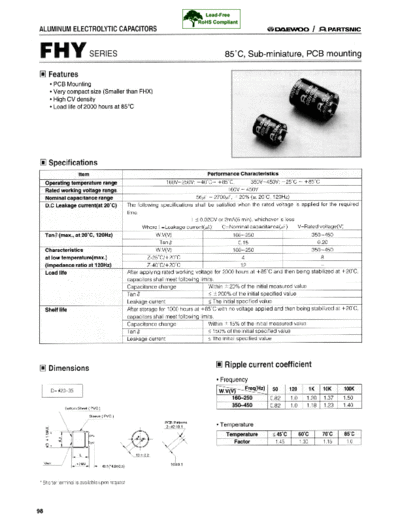 Daewoo-Partsnic [snap-in] FHY Series