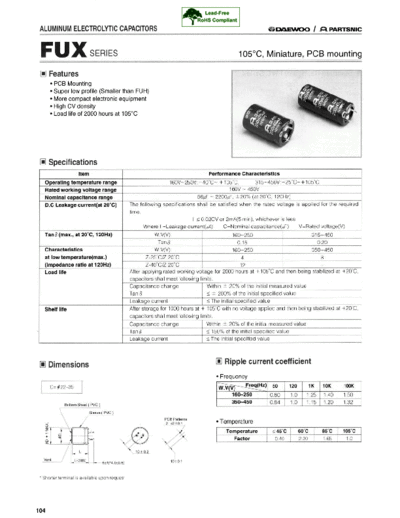 Daewoo-Partsnic [snap-in] FUX Series