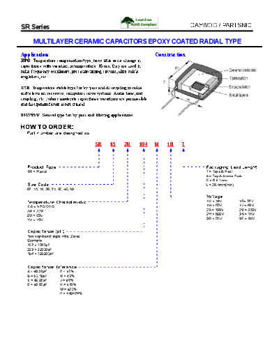 Daewoo-Partsnic [radial thru-hole] SR Series