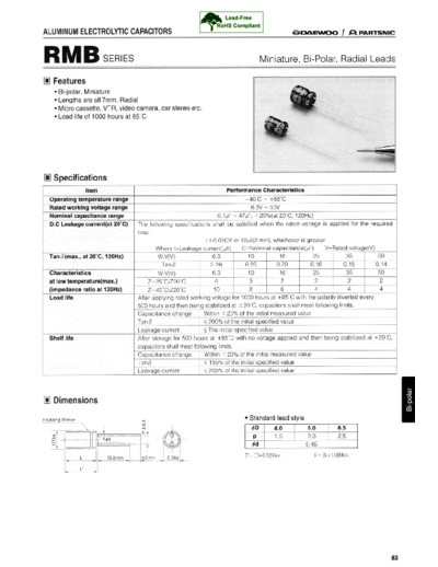 Daewoo-Partsnic [radial thru-hole] RMB Series