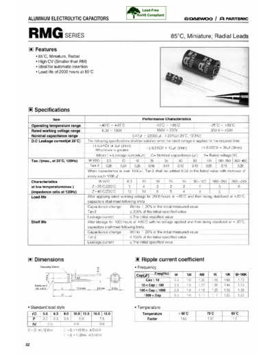 Daewoo-Partsnic [radial thru-hole] RMG Series