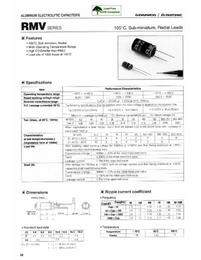 Daewoo-Partsnic [radial thru-hole] RMV Series