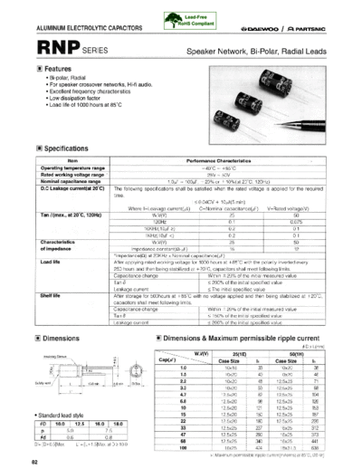 Daewoo-Partsnic [radial thru-hole] RNP Series