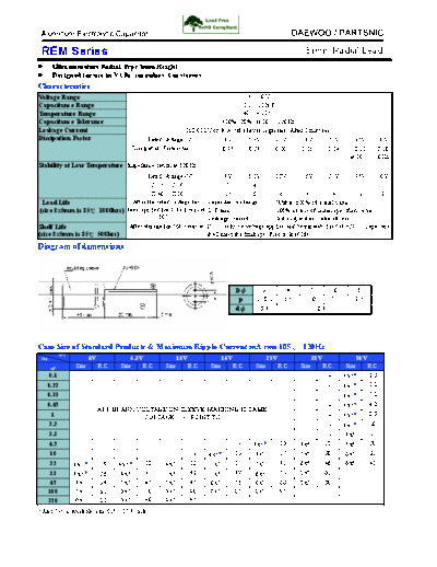 Daewoo-Partsnic [radial thru-hole] REM SERIES