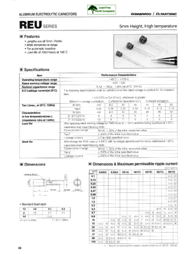 Daewoo-Partsnic [radial thru-hole] REU SERIES