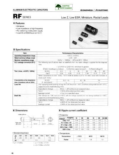 Daewoo-Partsnic [radial thru-hole] RF SERIES