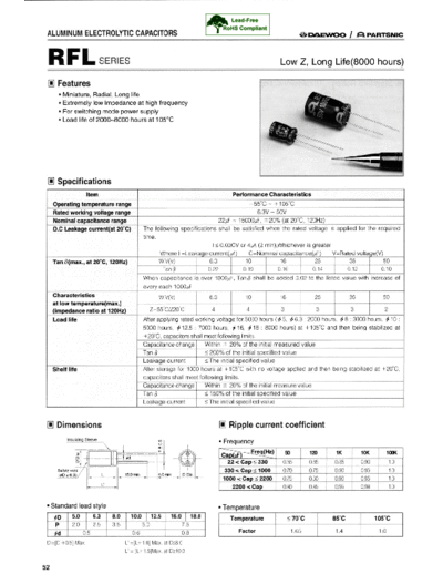 Daewoo-Partsnic [radial thru-hole] RFL Series