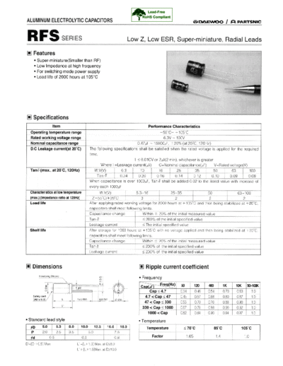 Daewoo-Partsnic [radial thru-hole] RFS Series