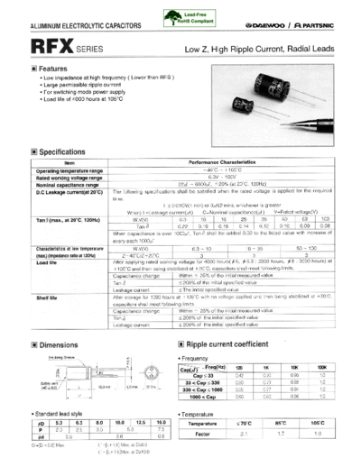 Daewoo-Partsnic [radial thru-hole] RFX Series