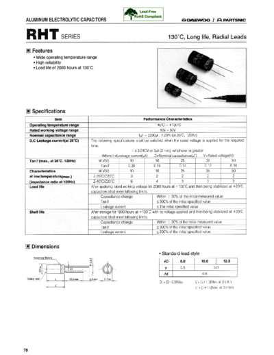 Daewoo-Partsnic [radial thru-hole] RHT Series