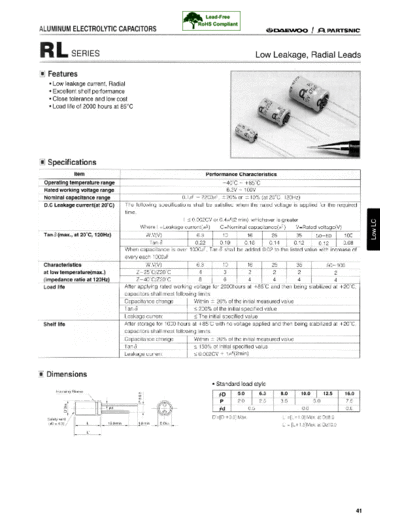 Daewoo-Partsnic [radial thru-hole] RL Series