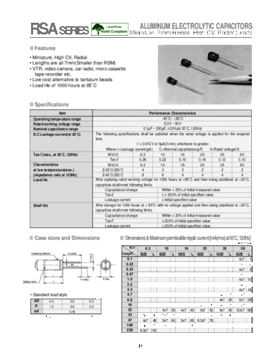 Daewoo-Partsnic [radial thru-hole] RSA Series