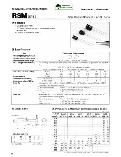 Daewoo-Partsnic [radial thru-hole] RSM Series