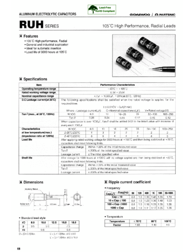 Daewoo-Partsnic [radial thru-hole] RUH Series
