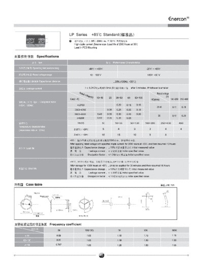 Enercon [snap-in, lug terminals] LP Series