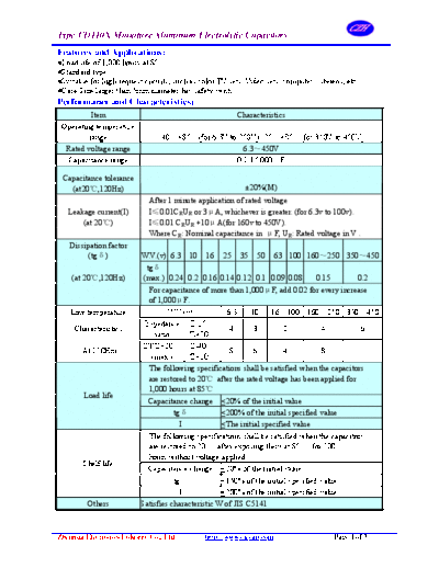 Elecap [radial thru-hole] CD110X Series