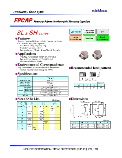FPCAP [polymer SMD] Type ME - SL-SH Series