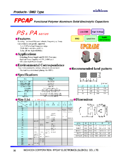 FPCAP [polymer SMD] Type ME - PS-PA Series
