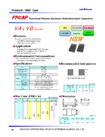 FPCAP [polymer SMD] Type ME - VA-VB Series