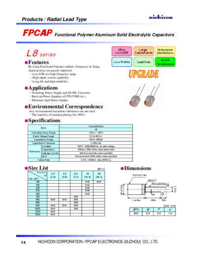 FPCAP [polymer thru-hole] Type RE - 8L Series