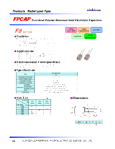 FPCAP [polymer thru-hole] Type RE - F8 Series
