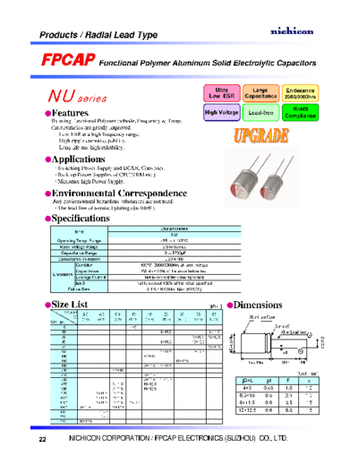 FPCAP [polymer thru-hole] Type RE - NU Series