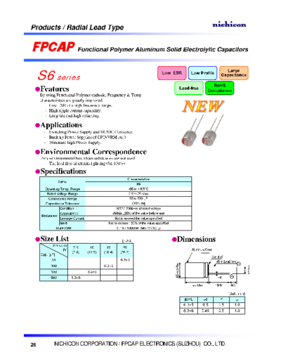 FPCAP [polymer thru-hole] Type RE - S6 Series