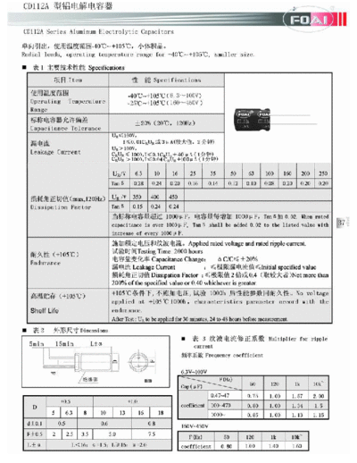 Foai [radial thru-hole] CD112A Series