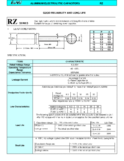 FuhYin [radial thru-hole] RZ series