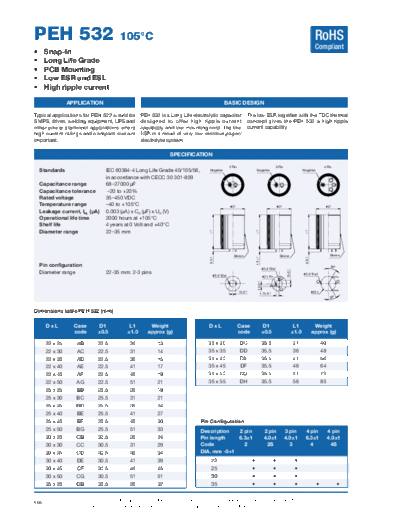 Kemet [snap-in] PEH532 Series