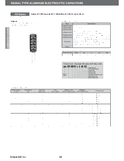 Hitachi [radial thru-hole] HU Series