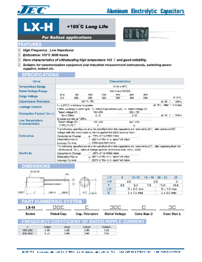 JEC [radial thru-hole] LHX Series