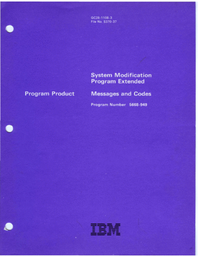 GC28-1108-3_MVS_System_Modification_Program_Extended_Messages_and_Codes_Jun85