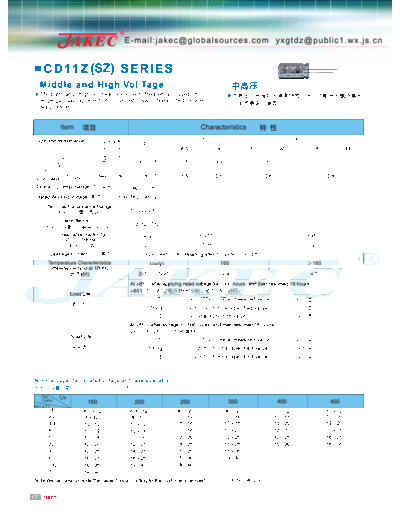 Jakec [radial thru-hole] CD11Z (SZ) Series