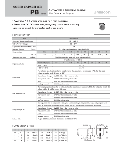 Jamicon [polymer SMD] PB Series