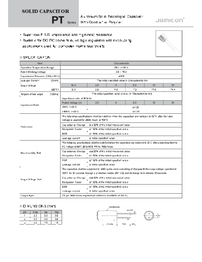 Jamicon [polymer thru-hole] PT Series