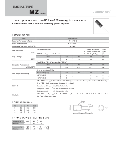 Jamicon [radial thru-hole] MZ Series